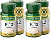Nature's Bounty Vitamin B12, Quick Dissolve Vitamin Supplement, Supports Energy Metabolism and Nervous System Health, 5000mcg, 40 Tablets (Pack of 4)