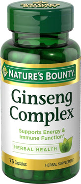 Ginseng by Nature's Bounty, Ginseng Complex Capsules Supports Vitality & Immune Function, 75 Capsules