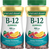 Nature's Bounty Vitamin B12 Gummies, Dietary Supplement, Supports Energy Metabolism and Nervous System Health, Mixed Berry Flavor, 500mcg, 160 Count (Pack of 2)
