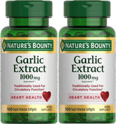 Nature's Bounty Garlic Extract 1000 mg Softgels 100 ea (Pack of 2)