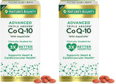 Nature's Bounty Advanced Triple Absorb Co Q-10, Heart Health, Rapid Release Softgels, 90 Ct (Pack of 2)