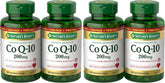 Nature's Bounty CoQ10 200 mg Softgels, Heart Health & Cellular Energy Support, 160 Rapid Release Softgels (Pack of 4)