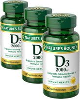 Nature's Bounty Vitamin D, Supports Immune Health & Bone Health, 2000IU Vitamin D3, 150 Softgels (Pack of 3)