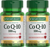 Nature's Bounty CoQ10 100mg for Heart Health Support, Non-GMO Q-Sorb Coenzyme Q-10 Antioxidant Support and Cardiovascular Wellness, Dietary Supplement, Rapid Release Softgels, 45 ct (Pack of 2)
