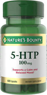 Nature's Bounty 5-HTP Pills and Dietary Supplement, Supports a Calm and Relaxed Mood, 100mg, 60 Capsules