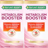 Nature's Bounty Optimal Solutions Metabolism Booster Supplement, Boosts Fat Metabolism, Promotes Abdominal Fat Loss, with Citrus Extracts and Black Ginger, 60 Capsules (Pack of 2)