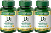 Nature's Bounty Bounty D-1000 IU Dietary Supplement Rapid Release Liquid Softgels 350 ea (Pack of 3)
