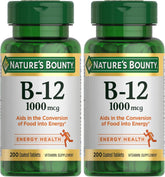 Nature's Bounty Vitamin B12 1000 mcg Supplements,Supports Energy Metabolism,200 Ct,(Pack of 2)