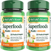 Nature's Bounty Superfoods Plus Immune for Immune Support Plus Fruits and Vegetables Supplement, Superfood, 30 Capsules (Pack of 2)