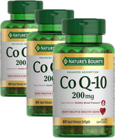 Nature's Bounty CoQ10, Supports Heart Health, Dietary Supplement, 200mg, 80 Rapid Release Softgels (Pack of 3)
