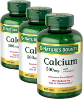 Nature's Bounty Calcium Plus 400 IU Vitamin D3, Immune Support & Bone Health, 300 Tablets (Pack of 3)