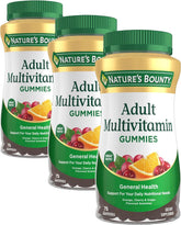 Nature's Bounty Adult Multivitamin Gummies, Vitamin Supplement, Daily Nutritional Needs, Orange, Cherry and Grape Flavor, 75 Gummies (Pack of 3)