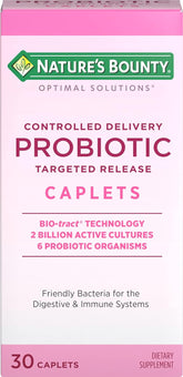 Nature's Bounty Probiotic, Controlled Delivery Dietary Supplement, Supports Digestive, Intestinal and Immune Health, 30 Caplets, 30 Total Servings