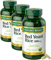 Nature's Bounty Red Yeast Rice, Herbal Supplement, 600mg, 250 Capsules (Pack of 3)