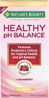 Nature's Bounty Probiotics for Women, Vaginal Probiotics for Healthy pH Balance, 2 Billion CFU, Clinically Studied Strains, Optimal Solutions pH Balance Pills, 30 Vegetarian Capsules