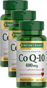 Nature's Bounty CoQ10, Dietary Supplement, Supports Heart Health, 400mg, 39 Softgels (Pack of 3)