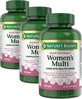 Nature's Bounty High Potency Women’s Complete Multivitamin, Daily Vitamin with Vitamin C, Supports Heart Health & Immune Function, Essential Nutrition for Women, 120 Caplets (Pack of 3)