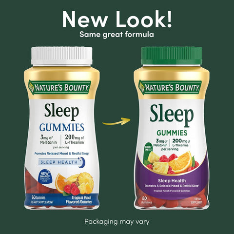 Nature's Bounty 3mg Melatonin and 200mg L-theanine, 60 Count