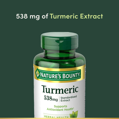 Nature's Bounty Turmeric Pills and Herbal Health Supplement, Supports, Antioxidant Health, 538mg, 45 Capsules