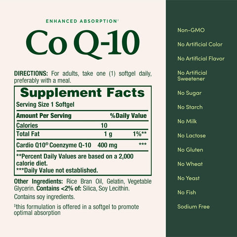 Nature's Bounty Co Q-10 400mg, 39 Rapid Release Softgels (Pack of 2)