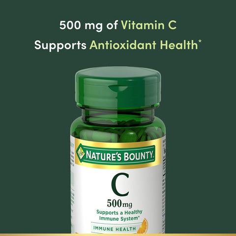 Nature's Bounty Vitamin C Tablets, Vitamin Supplement, Supports a Healthy Immune System, 500mg, 100 Count