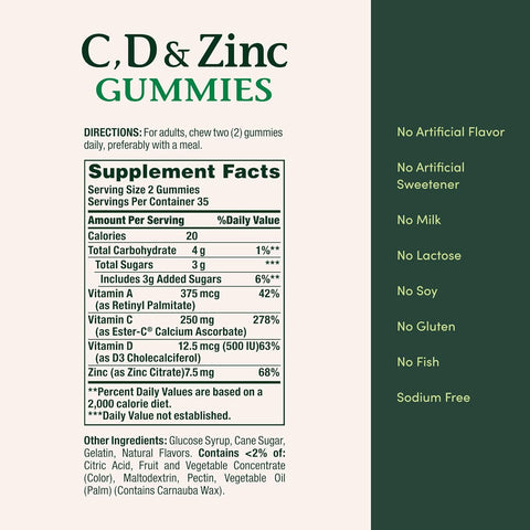 NBTY VIT C & D w/Zinc 12x70 GMY US