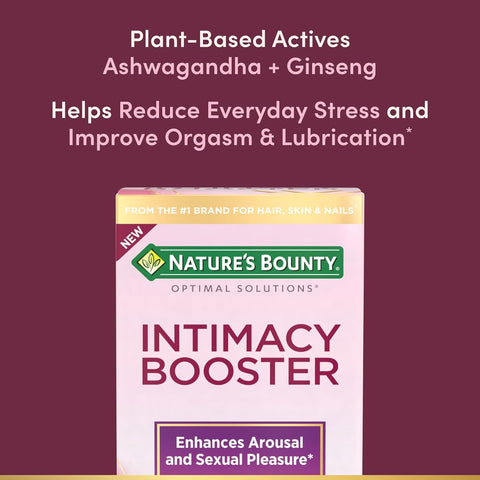 Nature's Bounty Optimal Solutions Intimacy Booster, Clinically Shown to Enhance Sexual Pleasure and Arousal, 60 capsules, 30 Total Servings