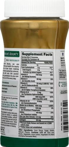 Nature's Bounty Women Multivitamin Gummies, Vitamin Supplements for Adults, General Health, Supports Immune and Bone Health, Mixed Berry and Raspberry Flavored, 90 Gummies (Pack of 3)
