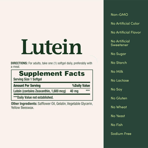 Nature's Bounty Lutein Pills, Eye Health Supplements and Vitamins, Support Vision Health, 40 mg, 30 Softgels (Pack of 2)