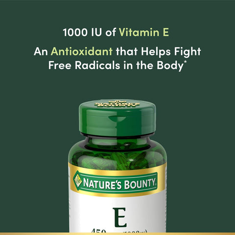 Nature's Bounty Vitamin E 1000 IU Softgels, Supports Antioxidant Health & Immune System, 1 Serving per Day, No Gluten, 60 Softgels (Pack of 3)