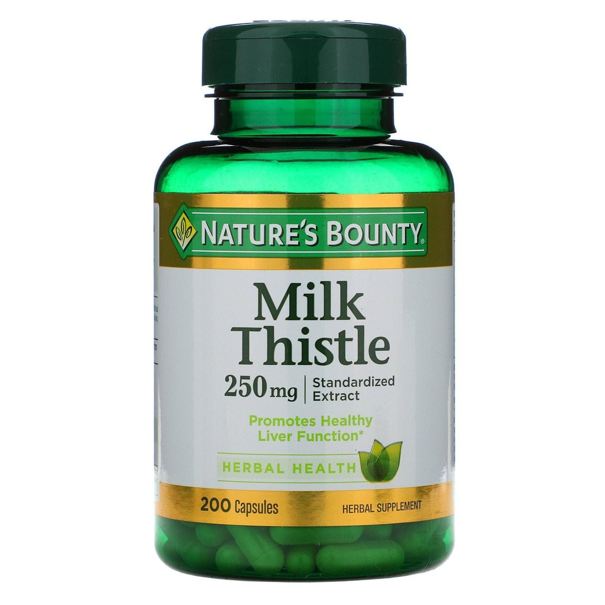 Nature's Bounty Milk Thistle 250 mg Capsules 200 ea (Pack of 3)