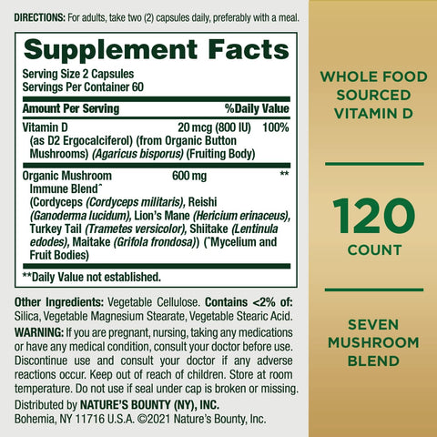 Natureís Bounty Advanced Mushroom Immune Complex, 60 Count