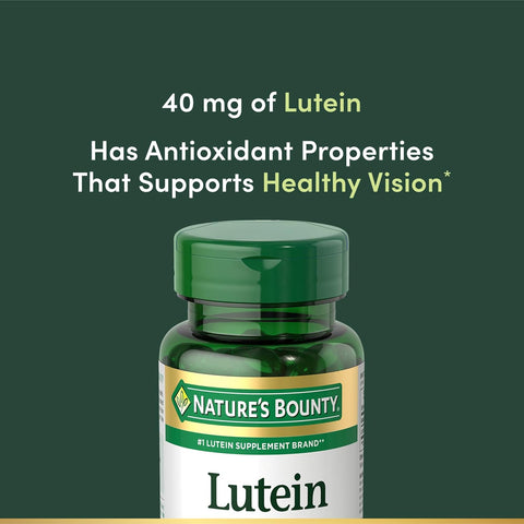 Nature's Bounty Lutein Pills, Eye Health Supplements and Vitamins, Support Vision Health, 40 mg, 30 Softgels