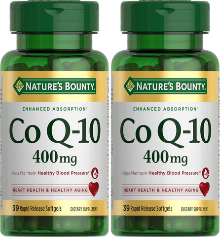 Nature's Bounty Co Q-10 400mg, 39 Rapid Release Softgels (Pack of 2)