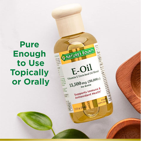 Nature’s Bounty Vitamin E Oil, Supports Immune & Antioxidant, 30,000IU Vitamin E, Topical or Oral, 2.5 Oz