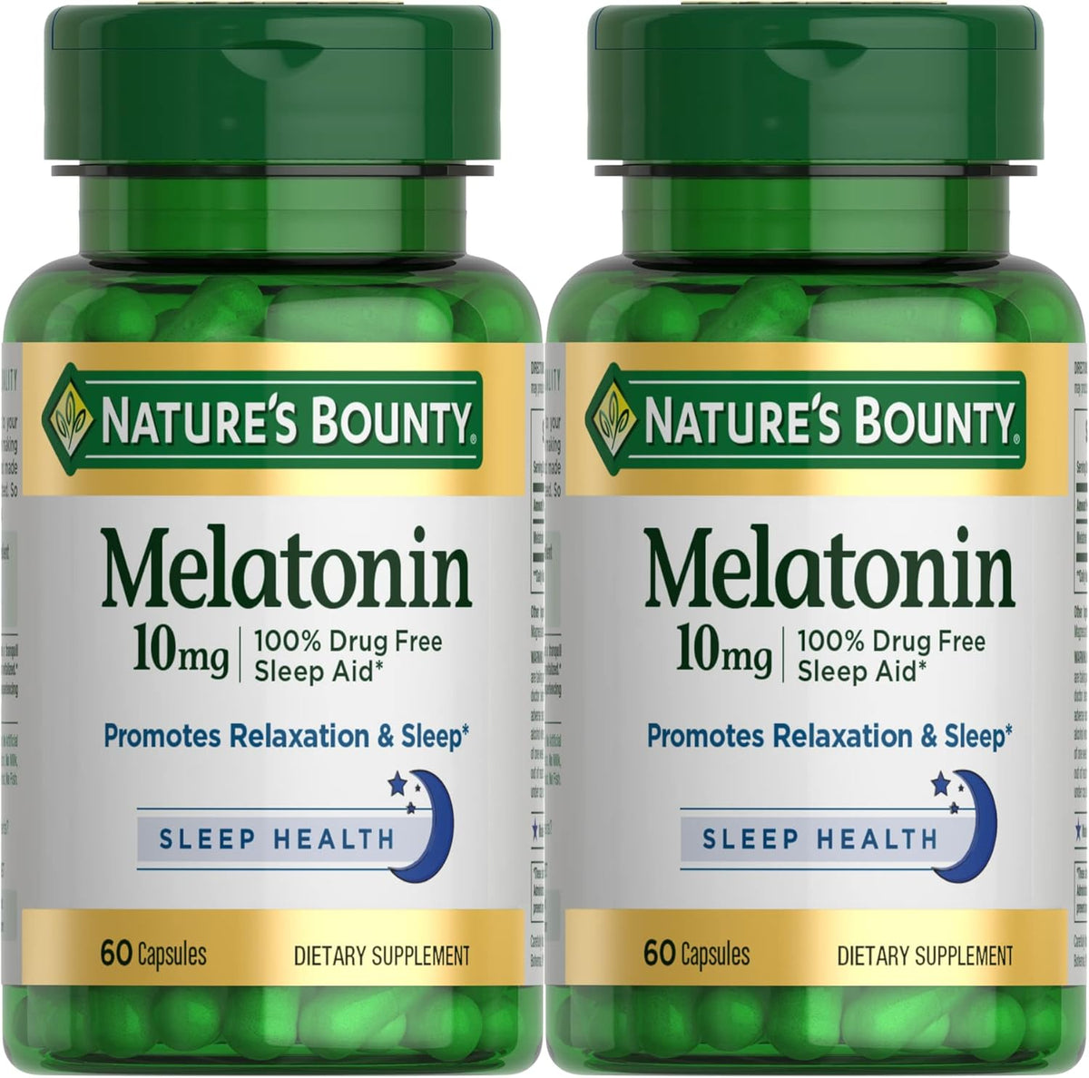 Melatonin by Nature's Bounty, 60 Count (Pack of 2)