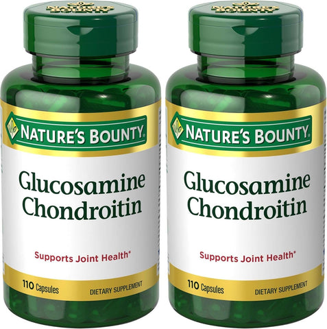 Nature's Bounty Glucosamine Chondroitin Pills and Dietary Supplement, Support Joint Health, 110 Capsules (Pack of 2)