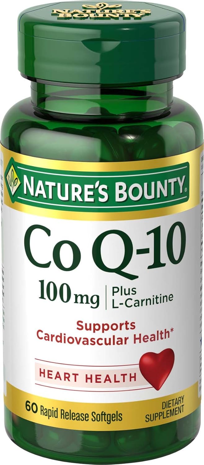 Nature's Bounty CoQ10, Supports Heart Health, 100mg Plus L-Carnitine, 60 Softgels