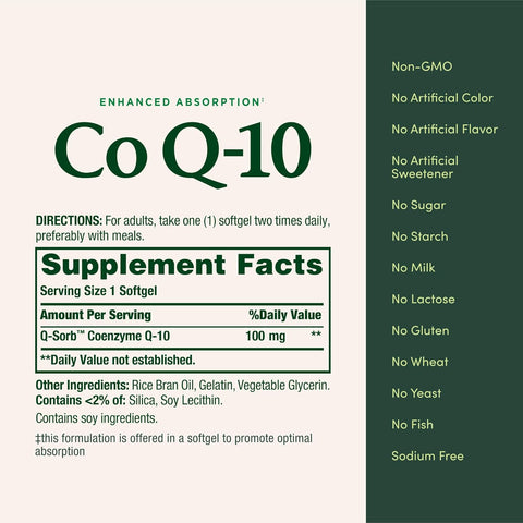 Nature's Bounty CoQ10, Helps Maintain Healthy Blood Pressure, 100 mg, Rapid Release Softgels, 75 Count