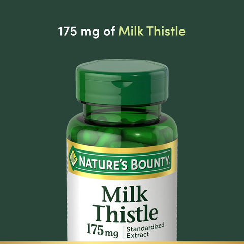 Nature's Bounty Milk Thistle, Herbal Health Supplement, Supports Liver Health, 175mg, 100 Softgels