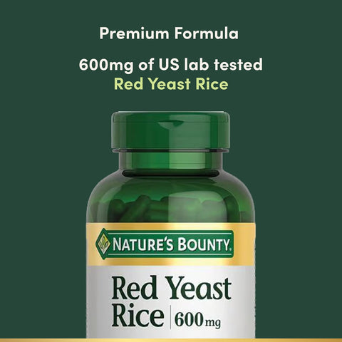 Nature's Bounty Red Yeast Rice, Herbal Supplement, 600mg, 250 Capsules (Pack of 2)