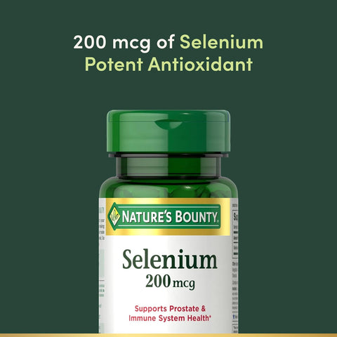 Nature's Bounty Selenium, Supports Prostate and Immune System Health, 200 mcg, 100 Tablets
