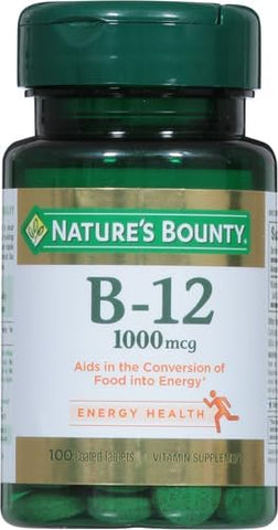 Nature's Bounty Vitamin B12, Vitamin Supplement, Supports Energy Metabolism and Nervous System Health, 1000mcg, 100 Tablets (Pack of 3)