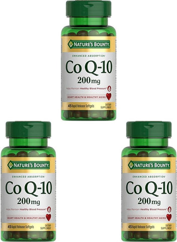 Nature's Bounty CoQ10, Heart Health and Healthy Aging, Dietary Supplement, 200mg, 45 Rapid Release Softgels (Pack of 3)