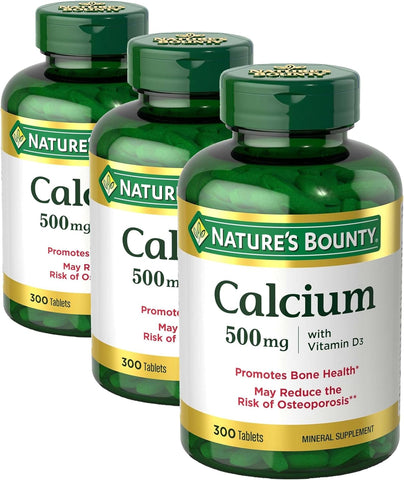 Nature's Bounty Calcium Plus 400 IU Vitamin D3, Immune Support & Bone Health, 300 Tablets (Pack of 3)
