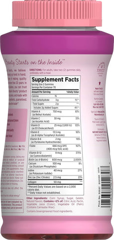 Nature's Bounty Optimal Solutions, Women's Multivitamin Gummies for Immune Support, Cellular Energy Support, Bone Health, Raspberry Flavor, 140 Ct, 70 Total Servings