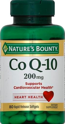 Nature's Bounty CoQ10, Supports Heart Health, Dietary Supplement, 200mg, 80 Rapid Release Softgels (Pack of 3)