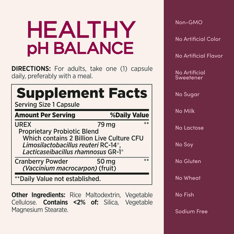 Nature's Bounty Probiotics for Women, Vaginal Probiotics for Healthy pH Balance, 2 Billion CFU, Clinically Studied Strains, Optimal Solutions pH Balance Pills, 30 Vegetarian Capsules (Pack of 2)