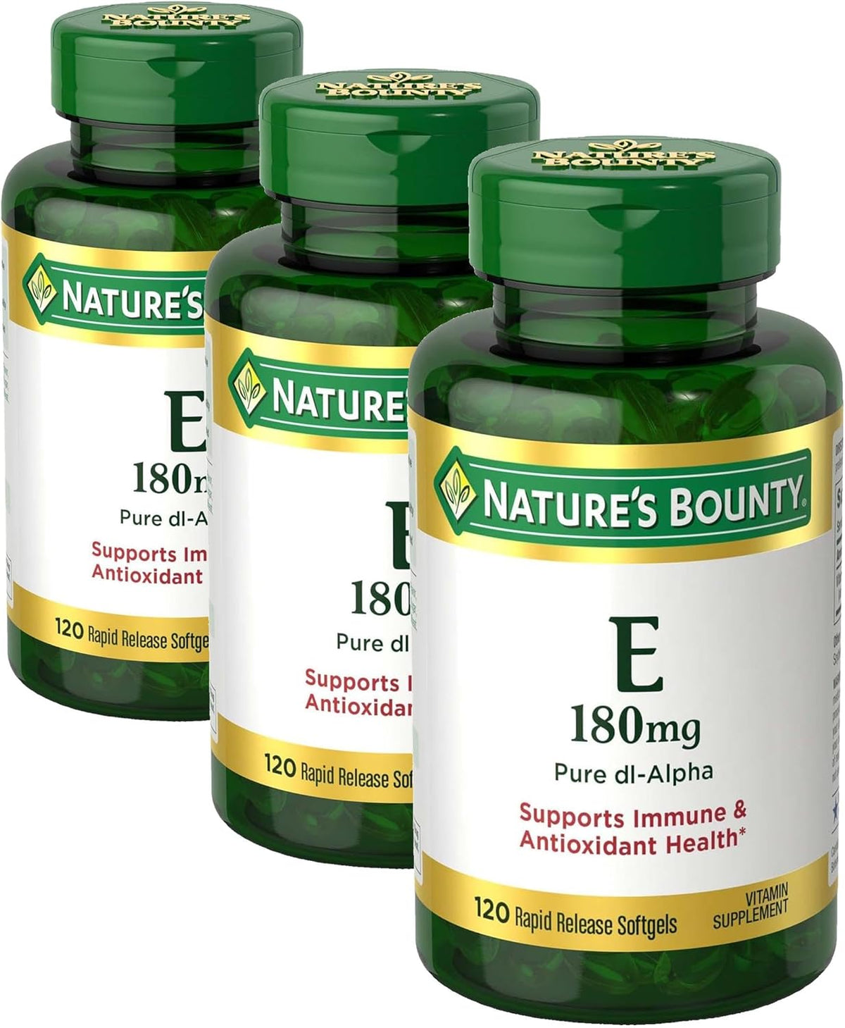 Nature's Bounty Vitamin E Pills and Supplement Softgels, Supports Antioxidant Health, 400iu, 1 Count (Pack of 360)