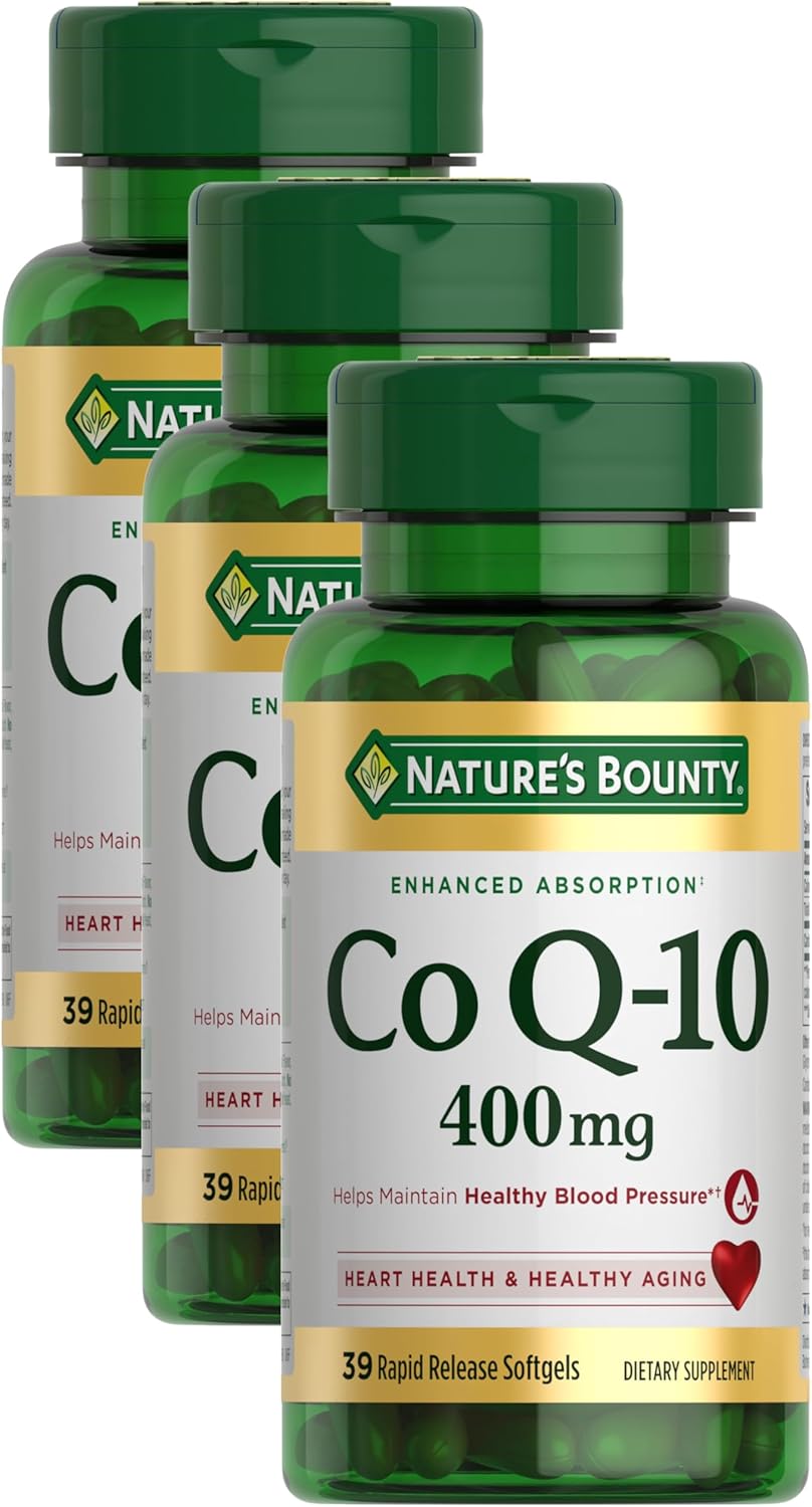 Nature's Bounty CoQ10, Dietary Supplement, Supports Heart Health, 400mg, 39 Softgels (Pack of 3)